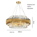 GobekUsa Gold Crystal Chandelier LED Ceiling Pendant Light - Luxurious Living Room Decor