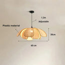 Hand-Woven Natural Rattan Petal Pendant Light