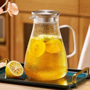 GobekUsa Glass Tea Set with Stainless Steel Lid Jug and Cups