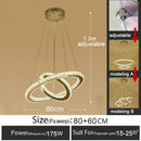 GobekUsa Gold Gloss LED Crystal Ring Chandelier for Modern Luxury Living Room