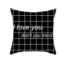 GobekUsa Black Geometry Letters Print Cushion Cover for Home Decor & Office