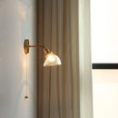 GobekUsa Green Glass LED Wall Sconce, Modern Nordic Rotate Copper Stair Light