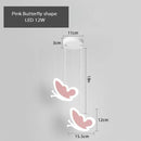GobekUsa Heart Blossom Butterfly LED Chandelier for Children's Room