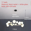 GobekUsa Branching Bubbles Chandelier in Black and Gold for Modern Dining Room