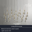 GobekUsa Crystal Water-drop Chandelier Light Fixture - Luxury Stairwell Decor