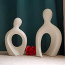 GobekUsa Couple Love Sculpture Modern Nordic Abstract Ceramic Figurine Home Decor