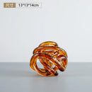 GobekUsa Glass Coil Ball Sculpture Decorative Figurine