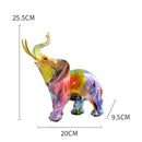 GobekUsa Elephant Sculpture: Nordic Painting Graffiti Resin Art Figurine & Home Decor Craft