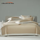 GobekUsa Lace Patchwork Bedding Set: 1200TC Egyptian Cotton Duvet Cover, Sheet, Pillowcases
