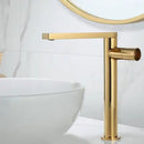 GobekUsa Brushed Gold Basin Faucet: Single Handle Brass Bathroom Mixer Tap