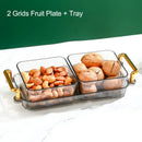 GobekUsa 6-Grid Divided Fruit Plate Snack Dish Dry Fruit Tray Light Luxury Tray