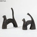 GobekUsa Bull Statue: Abstract Cast Iron Cattle Sculpture for Modern Home Decor