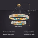 GobekUsa Circle Steel LED Pendant Chandelier, Modern Dimmable Lighting for Living Room Home Decor