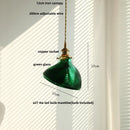 GobekUsa Green Glass LED Pendant Lights, Adjustable Nordic Modern Hang Lamp for Bedroom, Kitchen, Hotel
