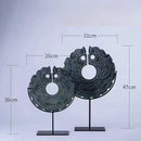 GobekUsa Geometric Totem Resin Statue | Chinese Retro Home Decor Accessory