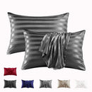 GobekUsa Luxe Jacquard Stripes Pillow Cover Set - Queen & King Size Home Pillowcases