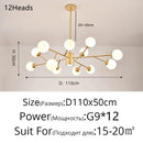 GobekUsa Glass Ball Modern Branch Chandelier - Magic Bean Design for Living Room