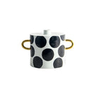 GobekUsa Black and White Dots Geometric Ceramic Vase: Home Decoration Handicraft Ornament