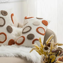 GobekUsa Geometric Embroidery Circle Stripe Cushion Cover | Home Sofa Decor Pillowcase