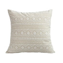 GobekUsa Boho Linen Cotton Pillow Cover with Tassels - Beige Square/Rectangular 45x45cm/30x50cm