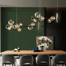 GobekUsa Black Glass Ring Pendant Light - Nordic Style LED Chandelier for Home Decor