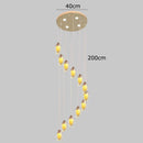 GobekUsa Crystal Chandelier, Stair Pendant Light, Living Room Lighting