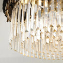 GobekUsa Gold Black Crystal Ceiling Chandelier – Modern LED Round Kitchen Pendant Lamps