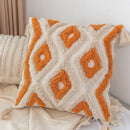 GobekUsa Geometric Tufted Tassel Pillow Cover - Handcrafted Boho Chic Cushion Cover