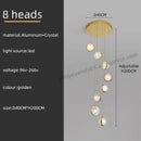 GobekUsa Crystal Ball LED Rotating Stair Chandelier - Nordic Luxury Loft Bubble Design