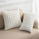 GobekUsa Fluffy Faux Fur Cushion Cover 45x45cm Cream Coffee Brown Home Decor Sofa