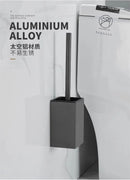 GobekUsa Aluminum Gray/White Toilet Brush Holder Set