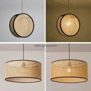 GobekUsa Bamboo Core Rattan Chandelier LED Suspension Lamp for Home Decor Lighting