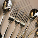 GobekUsa Baroque Silver Cutlery Set, Kitchen Flatware Knife Fork Spoon, 10 Pcs