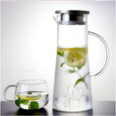GobekUsa Glass Pitcher with Lid, Heat Resistant Water Carafe for Hot/Cold Beverages