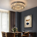 GobekUsa Big Crystal LED Circle Chandelier Ceiling Lamp, RC Dimmable for Bedroom Living Room