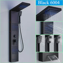 GobekUsa Black LED Shower Faucet Panel with Waterfall Rain System & Massage Spa Spout