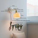 GobekUsa Ceramic Wall Sconce Light Copper Arm Nordic Minimalism Bedroom Bathroom Mirror