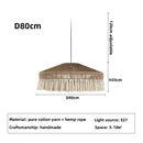 GobekUsa Handmade Rattan Pendant Lights - Nordic Style Chandelier for Home Decor
