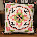 GobekUsa Ethnic Flower Elephant Pillowcase, Hand-Embroidered Boho Cushion Cover