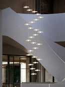 GobekUsa Gold Acrylic Chandeliers LED Pendant Lamp Modern Staircase Living Room Lighting