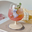 GobekUsa Kawaii Rabbit Glass Goblet: Cute Juice Cup for Girls