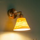 GobekUsa Brass Ceramic LED Wall Light | Nordic Modern Bedside Lamp for Bedroom, Bathroom, and Sofa
