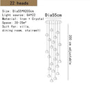 GobekUsa Crystal LED Ceiling Chandeliers Bedroom Living Room Staircase Pendant Lamp