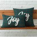 GobekUsa Christmas Letter Embroidery Plaid Cushion Cover Set