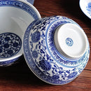 GobekUsa Blue and White Ceramic Noodle Bowl - Japanese Style Tableware