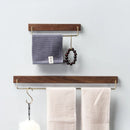 GobekUsa Black Walnut Wood Towel Rack with Brass Accents
