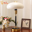 GobekUsa Cream Glass Mushroom Table Lamp for Warmly Lit Romantic Ambiance