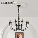 GobekUsa Black Metal Chandelier 8 Heads Pendant Lights for Home Decor