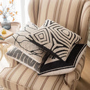 GobekUsa Geometric Embroidered Cushion Cover in Modern Beige and Black
