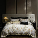 GobekUsa Eucalyptus Fiber Floral Print Bedding Set: Duvet, Sheet, Pillowcases - 4Pcs